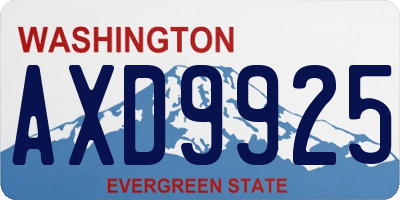 WA license plate AXD9925