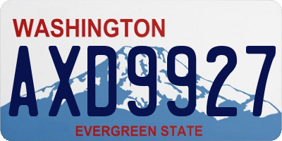 WA license plate AXD9927
