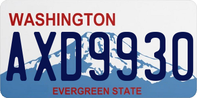 WA license plate AXD9930