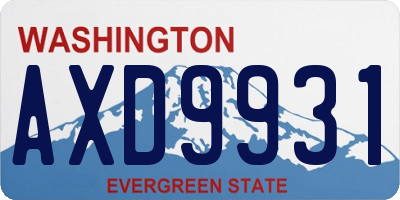 WA license plate AXD9931