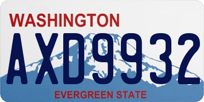 WA license plate AXD9932