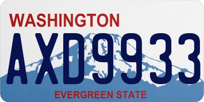 WA license plate AXD9933