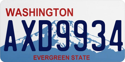 WA license plate AXD9934