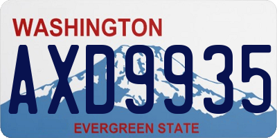 WA license plate AXD9935