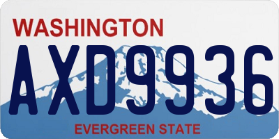 WA license plate AXD9936