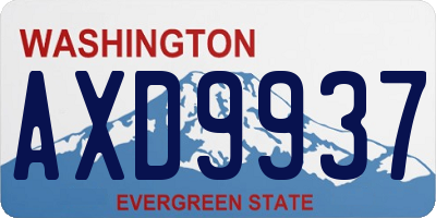 WA license plate AXD9937