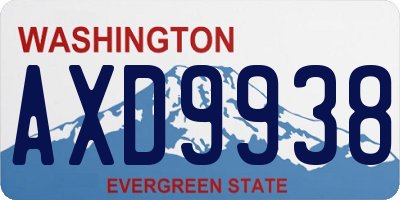 WA license plate AXD9938