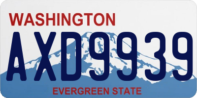 WA license plate AXD9939