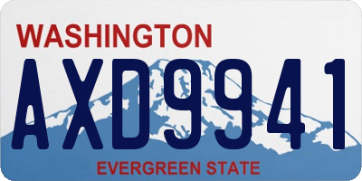 WA license plate AXD9941