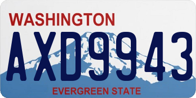 WA license plate AXD9943