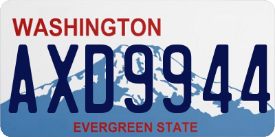 WA license plate AXD9944