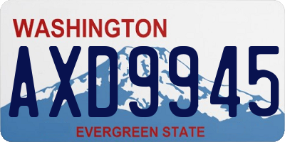 WA license plate AXD9945