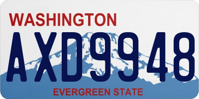 WA license plate AXD9948