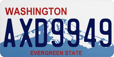 WA license plate AXD9949