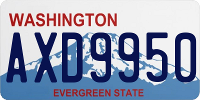 WA license plate AXD9950