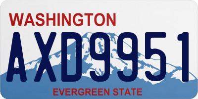 WA license plate AXD9951