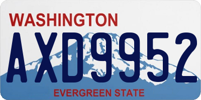 WA license plate AXD9952