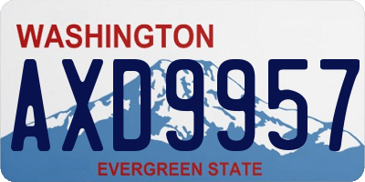 WA license plate AXD9957