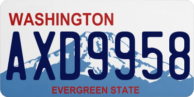 WA license plate AXD9958
