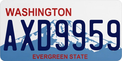WA license plate AXD9959