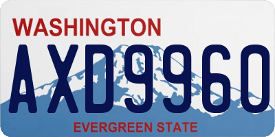 WA license plate AXD9960