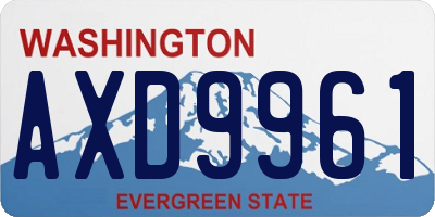WA license plate AXD9961
