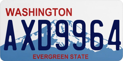 WA license plate AXD9964