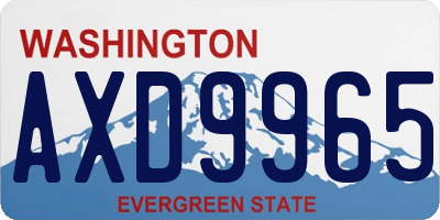 WA license plate AXD9965