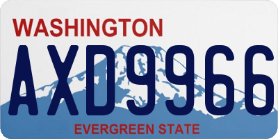 WA license plate AXD9966