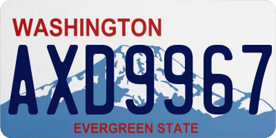 WA license plate AXD9967