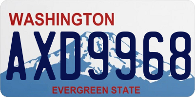 WA license plate AXD9968