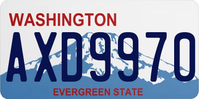 WA license plate AXD9970