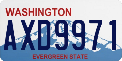 WA license plate AXD9971