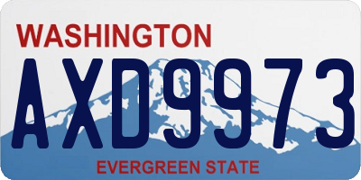 WA license plate AXD9973