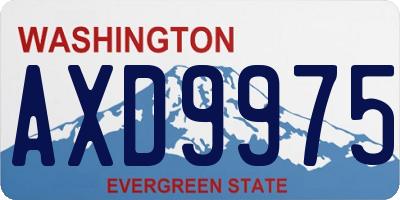 WA license plate AXD9975