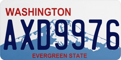 WA license plate AXD9976