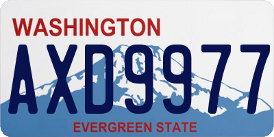 WA license plate AXD9977