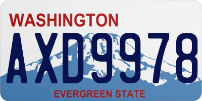 WA license plate AXD9978