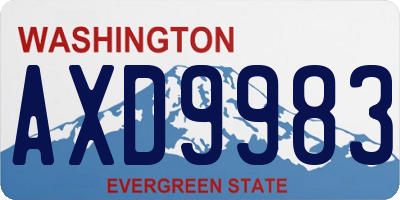 WA license plate AXD9983