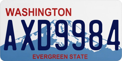 WA license plate AXD9984
