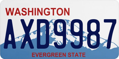 WA license plate AXD9987