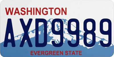 WA license plate AXD9989
