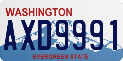WA license plate AXD9991