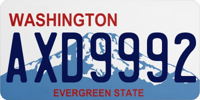 WA license plate AXD9992