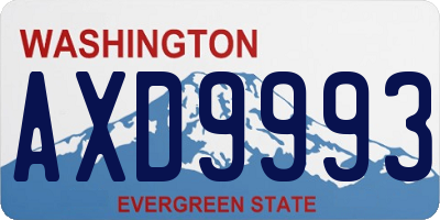 WA license plate AXD9993