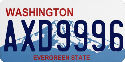 WA license plate AXD9996