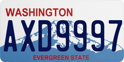 WA license plate AXD9997