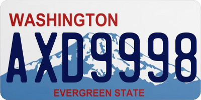 WA license plate AXD9998