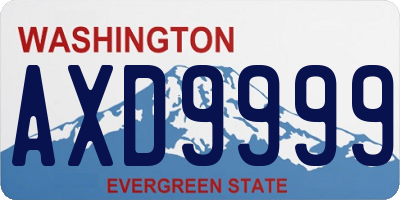 WA license plate AXD9999
