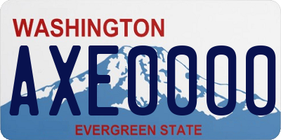 WA license plate AXE0000